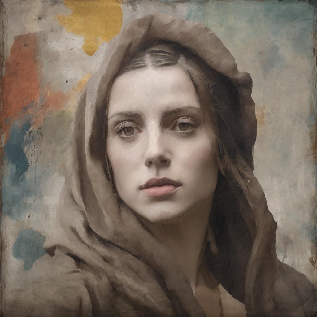 Λυπημένη γυναίκα με σκιά και ρούχο κουκούλας, καλλιτεχνική έκφραση πένθους και απώλειας.